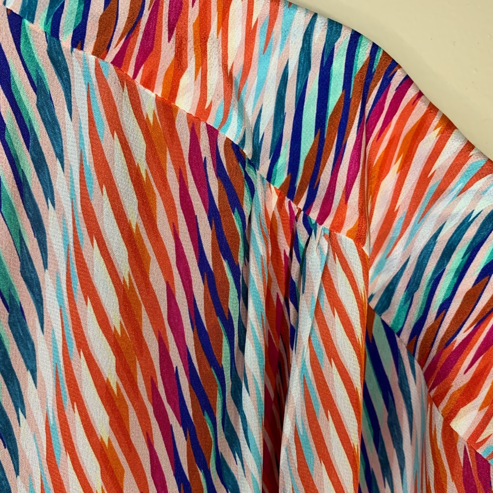 Saloni silk midi belted shirtdress short sleeves Size 4 US - Picture 5 of 11